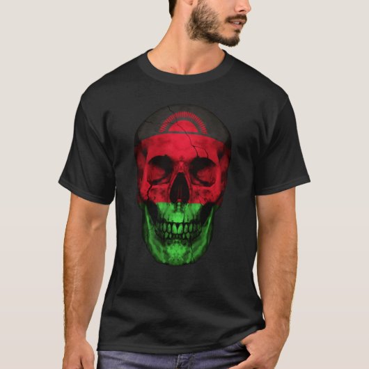 T-shirt Malawi Flag Skull Malawian Roots Proud Patriotic (Devant)