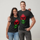 T-shirt Malawi Flag Skull Malawian Roots Proud Patriotic (Unisexe)