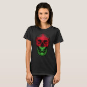 T-shirt Malawi Flag Skull Malawian Roots Proud Patriotic (Devant entier)