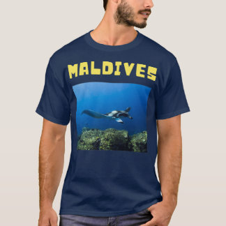 T-shirt Maldives cute manta ray diving