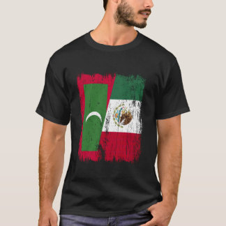 T-shirt Maldives Mexique Demi-Drapeau Maldivien Mexicain P
