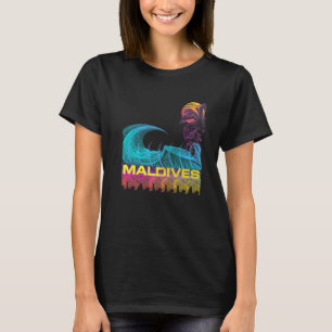 T-shirt Maldives Rétro Style Années 80 Vintage Vaporwave S
