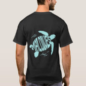 T-shirt Maldives Sea Turtle - Tropical Blue Typography (Dos)