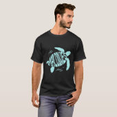 T-shirt Maldives Sea Turtle - Tropical Blue Typography (Devant entier)