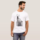 T-shirt Male Wild & Free Script Howling Wolf Beaux-Arts (Devant entier)