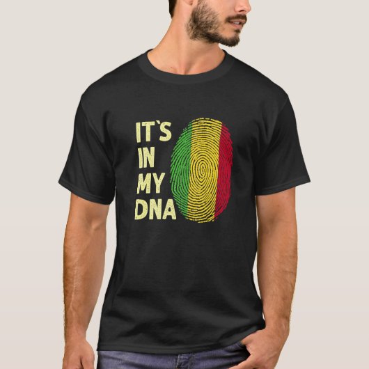 T-shirt Mali Dans Mon Dna Malian Flag Team Mali (Devant)