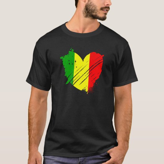 T-shirt Mali Drapeau J'aime Mali C'est dans mon ADN pour l (Devant)