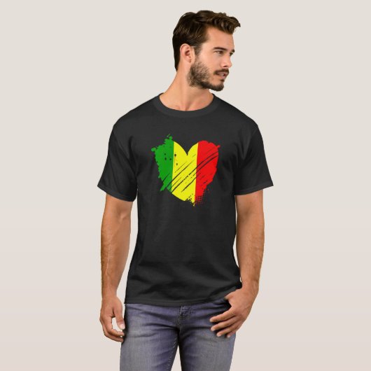 T-shirt Mali Drapeau J'aime Mali C'est dans mon ADN pour l (Devant entier)