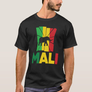 T-shirt Mali Mali Mali Mali Drapeau Éléphant Animal Silhou