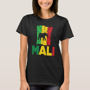 T-shirt Mali Mali Mali Mali Drapeau Éléphant Animal Silhou