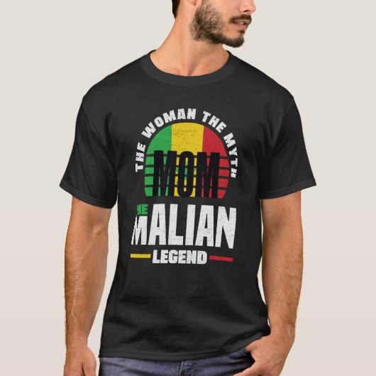 T-shirt Mali Mali Mali Mali Flag Flag Fête des mères (Devant)
