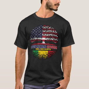 T-shirt Mali Malien Américain Etats-Unis Drapeau des racin