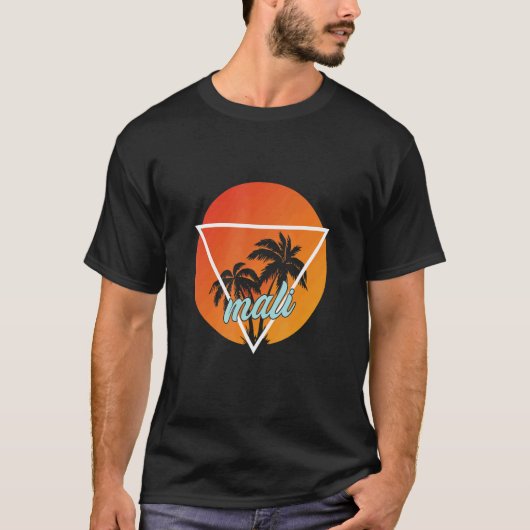T-shirt Mali Triangle En Forme De Soleil Avec Palmes (Devant)