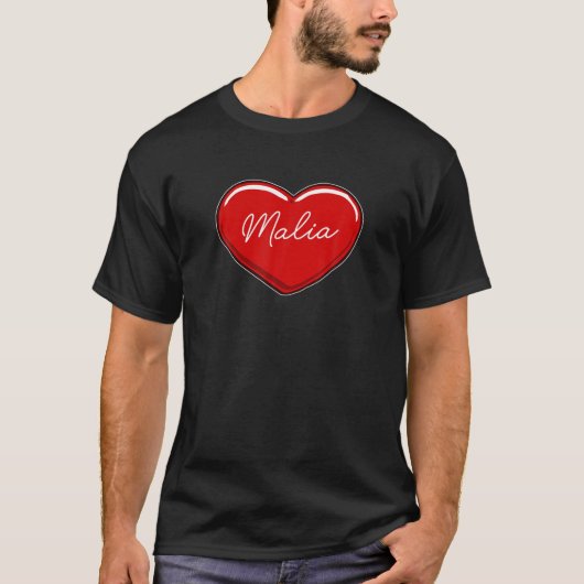 T-shirt Malia - Coeurs de prénom J'aime (Devant)