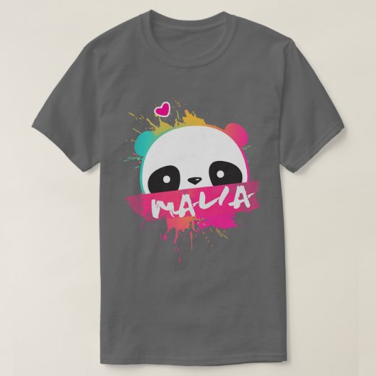 T-shirt MALIABbeau nom de fille avec adorable Panda Premi (Design devant)