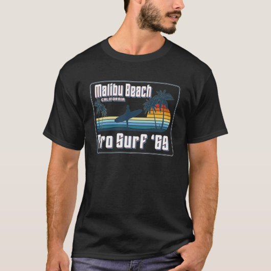T-shirt Malibu Beach California Classic Surf B (Devant)