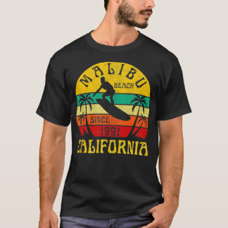T-shirt Malibu Beach California Surf Surfer Ocean Vinta