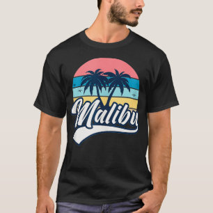 T-shirt Malibu Beach Californie CA Vintage Retro Travel Va