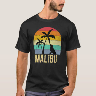 T-shirt Malibu Beach Californie Coucher de soleil Palmiers