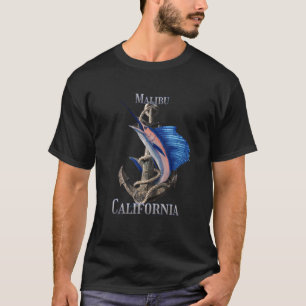 T-shirt Malibu California Swfish Marlin Ocean Fishing