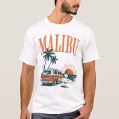 T-shirt Malibu Surf Van Sunset Palms (Devant)