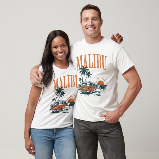 T-shirt Malibu Surf Van Sunset Palms (Unisexe)