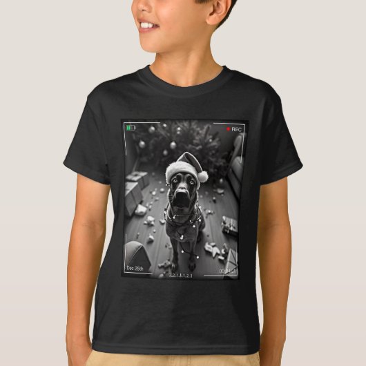 T-shirt Malinois belge de Noël pris sur caméra (Devant)