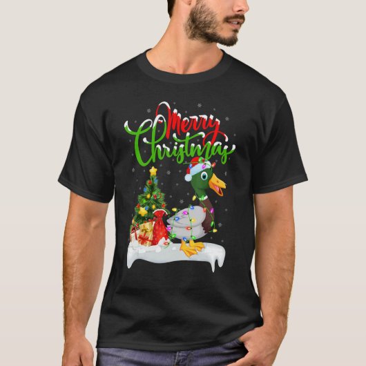 T-shirt Mallard Bird   Xmas Decorations Santa Mallard Chri (Devant)