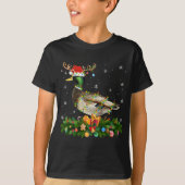 T-shirt Mallard Duck Lover Reindeer Santa Hat Mallard Chri (Devant)