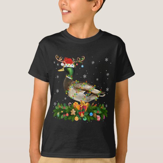 T-shirt Mallard Duck Lover Reindeer Santa Hat Mallard Chri (Devant)