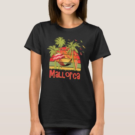 T-shirt Mallorca Espagne Plage Hammock coucher de soleil (Devant)
