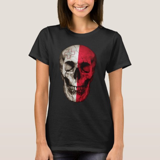 T-shirt Malta Flag Skull Maltese Roots Proud Patriotic (Devant)
