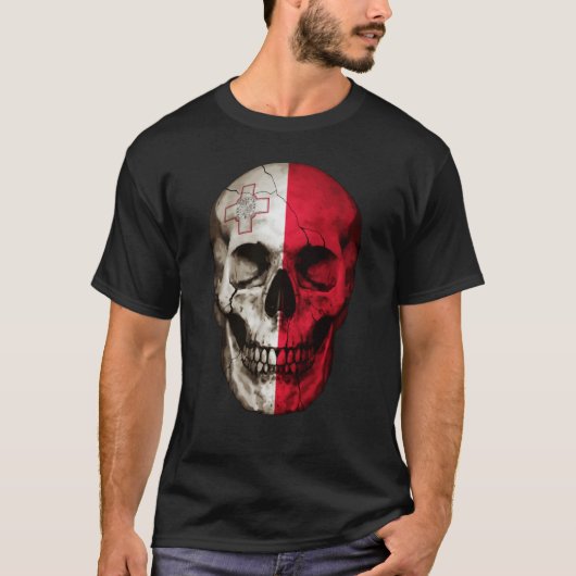 T-shirt Malta Flag Skull Maltese Roots Proud Patriotic (Devant)