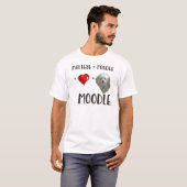 T-shirt Maltais + Caniche = Moodle (Devant entier)