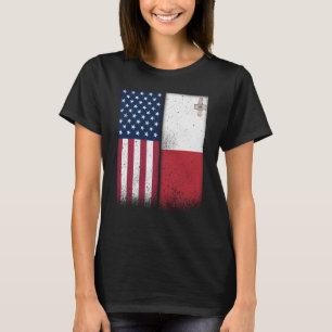 T-shirt Malte Maltais Drapeaux américains Fiers USA Malte