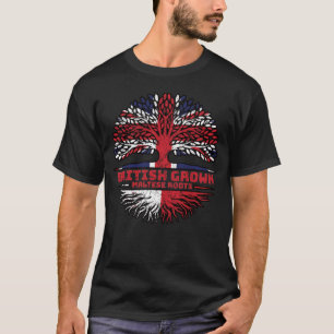 T-shirt Malte Maltese Royaume-Uni Royaume-Uni British Tree