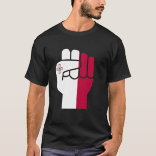 T-shirt Malte Poing Vêtements Maltais Drapeau Posé Poing