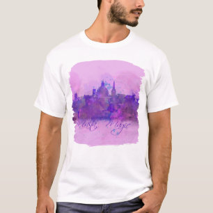 T-shirt Malte Valletta Violet Côte Aquarelle