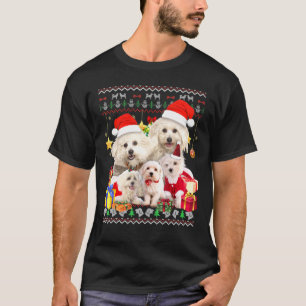 T-shirt Maltese laide de Noël Chandail de Noël Santa Hat
