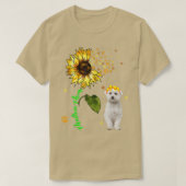T-shirt Maltese Maman mignonne Tournesol Chien Paws Propri (Design devant)
