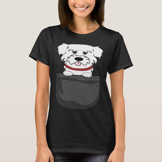 T-shirt Malteser Mama Dad Dog in Bag (Devant)