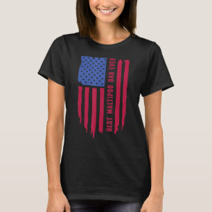 T-shirt Maltipoo Chien Papa Patriotique Maltipoo Papa