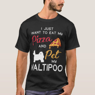 T-shirt Maltipoo Chien Pizza amant propriétaire Noël Anniv