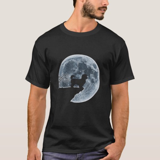 T-shirt MALTIPOO Halloween Costume Lune Silhouette (Devant)