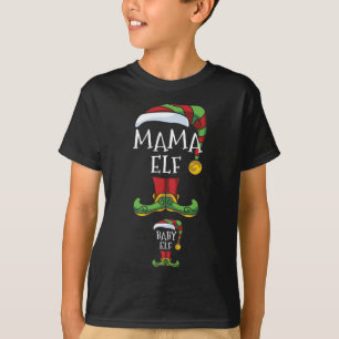 T-shirt Mama And Baby Elf Pregnancy Matching Family Christ