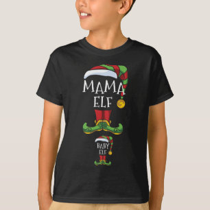 T-shirt Mama And Baby Elf Pregnancy Matching Family Christ