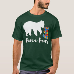 T-shirt Mama Bear Autism Awareness Puzzle Piece Support Au