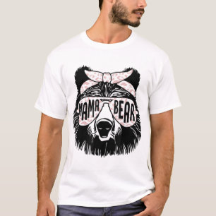 T-shirt Mama Bear Face Lunettes de soleil Mère Maman Mère