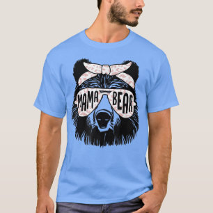 T-shirt Mama Bear Face Lunettes de soleil Mère Maman Mère