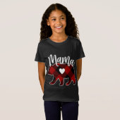 T-Shirt Mama Bear Noël Buffalo Plaid Décor (Devant entier)